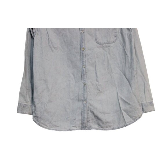 J Jill Button Up Blouse Size Small Chambray Denim Oversized Relaxed 100% Cotton - Picture 3 of 11